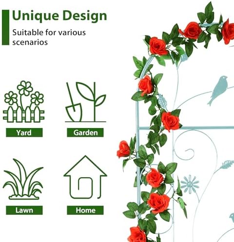 86.5" x 19.7" Metal Garden Trellis for Climbing Plants Outdoor
