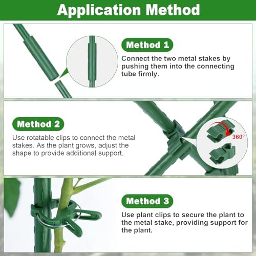 Garden Stakes 20 Pack, 16 Inch Plastic Coated Metal Plant Support