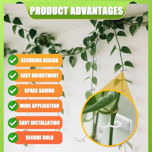 100Pcs Plant Climbing Wall Fixture Clips, Vines Clips for Decoration,White