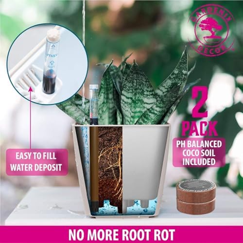 GARDENIX DECOR 5" Self Watering pots for Indoor Plants - Flower Pot