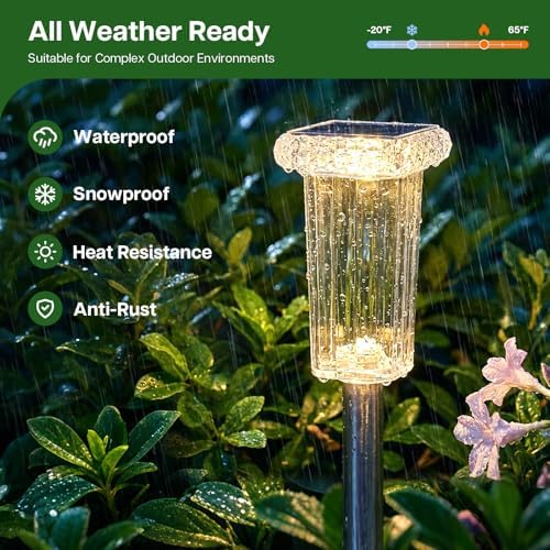 10 Color Solar Lights Outdoor Waterproof LED Pathway Lights 8 Pack