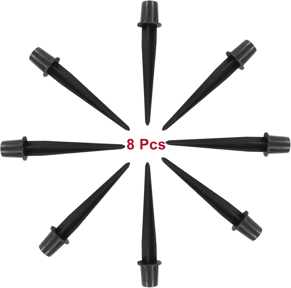 Biaungdo Metal Solar Light Replacement Stakes, 5.3 Inch, Black, 8 Pack | Metal Stakes, Outdoor Ground Stake, For Yard Landscape Garden Pathway Patio, Lamps Pole