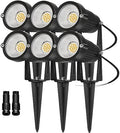REEGOLD Low Voltage Landscape Lights Outdoor: 7W 700LM LED Landscape Lighting with Connectors for Tree Garden Yard Pathway | 12V 24V Warm White 2700K Spotlights | IP65 Waterproof | 6 Pack
