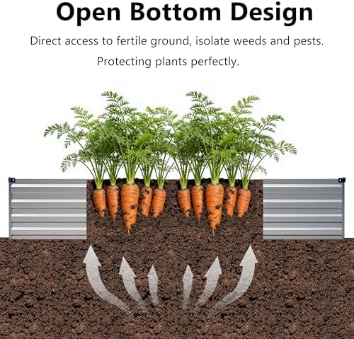 zunatu 8x2x1 ft(2 Pack) Galvanized Raised Garden Bed,Outdoor Planter