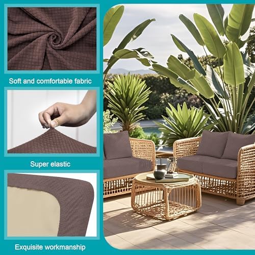 12 Pcs Outdoor Cushion Covers, Patio Sofa Cushion Covers Replacement