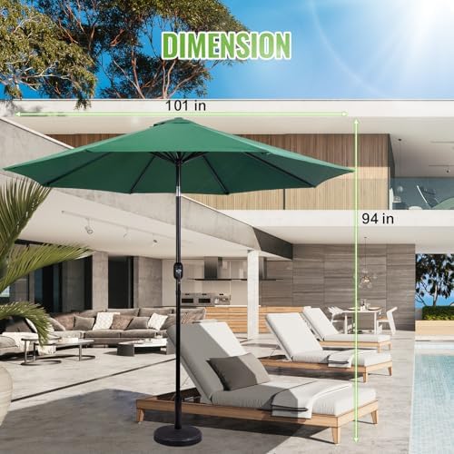Backyard Expressions 9 ft. Patio Umbrella, Market Table Umbrella w/Tilt and Crank, 8 Ribs