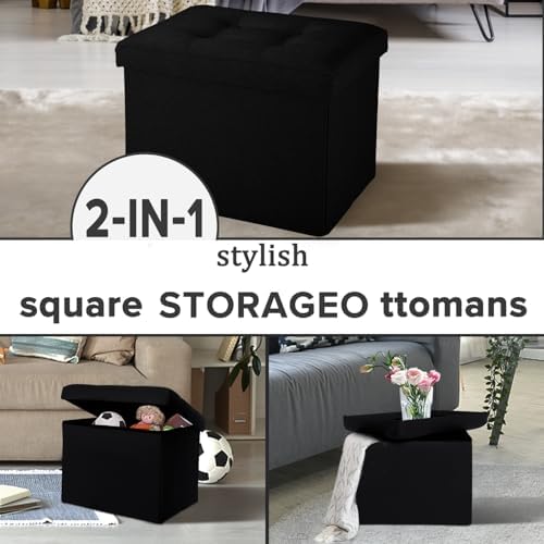 LINMAGCO Ottoman with Storage Small Foot Rest Stool Under Desk Stool