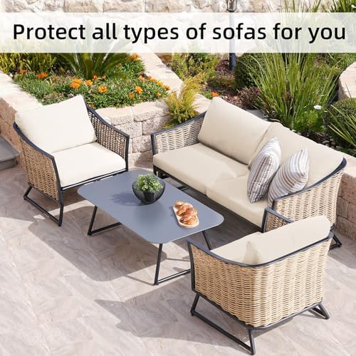 8 Pcs Outdoor Cushion Covers, Patio Sofa Cushion Covers Replacement