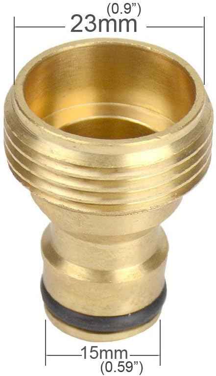 6 Pieces Brass Male Thread Garden Hose Nozzle Quick Connect Adapter | 3/4 Inch GHT Solid Brass Hose Connector Fitting for Garden Water Hose, Sprinkler and Irrigation Accessories