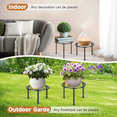 Amaoot 5 Pack Metal Plant Stand, Iron Plant Stands for Indoor and Outdoor