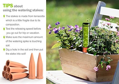 B SEPOR Ceramic Plant Waterer Terracotta Self Watering Spikes for