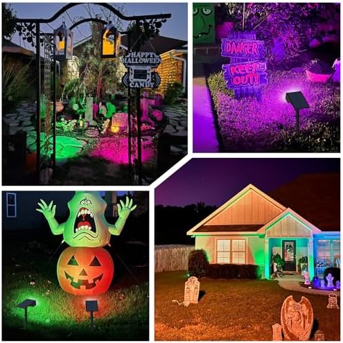 Solar Color Changing RGB Spot Lights Outdoor, 6 Pack/7 Lighting Modes