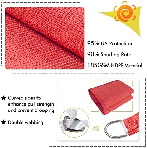 KANAGAWA 12'x12' Scarlet Sun Shade Sail Square