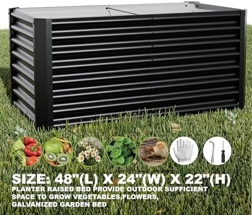 4x2x2ft(2 Pack) Raised Garden Bed Kit, Galvanized Planter Garden Boxes