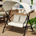 U-MAX 2 Seat Outdoor Porch Swings for Adults Patio Swings with Canopy