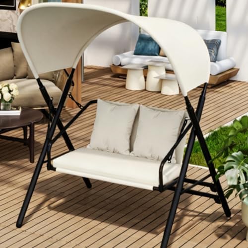 U-MAX 2 Seat Outdoor Porch Swings for Adults Patio Swings with Canopy