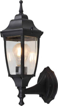 Dusk to Dawn Outdoor Light Fixture, E26 Outdoor Porch Light | Aluminum & Glass Photocell-Controlled Outdoor Wall Light E26 60W max, IP65 Waterproof ETL UL CSA Listed Wall Lantern, Black