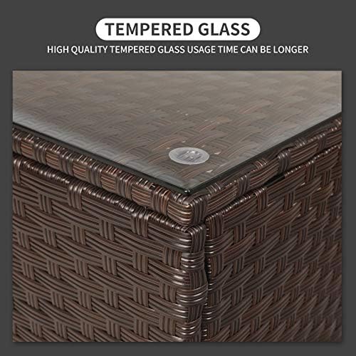 Rattaner Patio Furniture Wicker Coffee Table Outdoor Garden Square