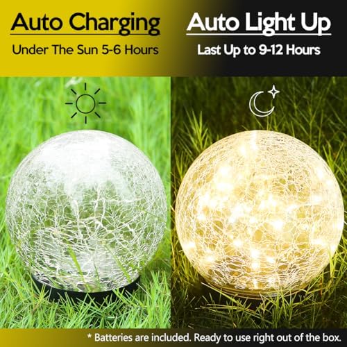Outdoor Waterproof IP65 Solar Globe Lights, Led Solar Light Balls for
