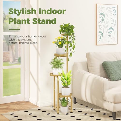 Bamworld Corner Plant Stand Indoor Outdoor Tall Metal Flower Pot Stands