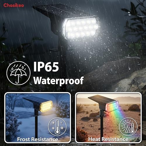 Solar Lights Outdoor Waterproof, 3 Lighting Modes Solar Spot Lights Outdoor