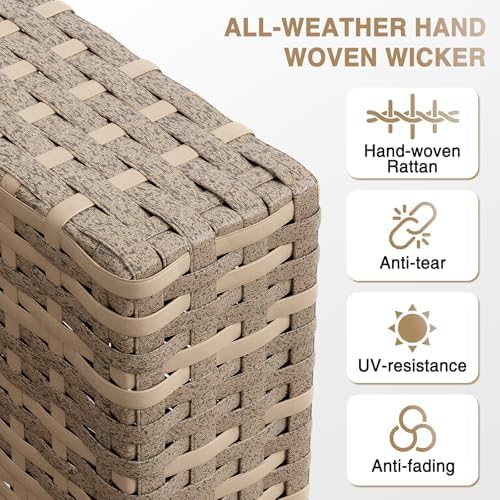 Aoxun Patio Furniture Sets, 7-Piece Outdoor Furniture with Thick Cushions, Wicker Conversation Set Sectional Sofa for Backyard, Poolside, Garden
