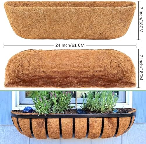 LCHUANG Coco Liners for Planters - 2 Pack 24 Inch Trough Coconut