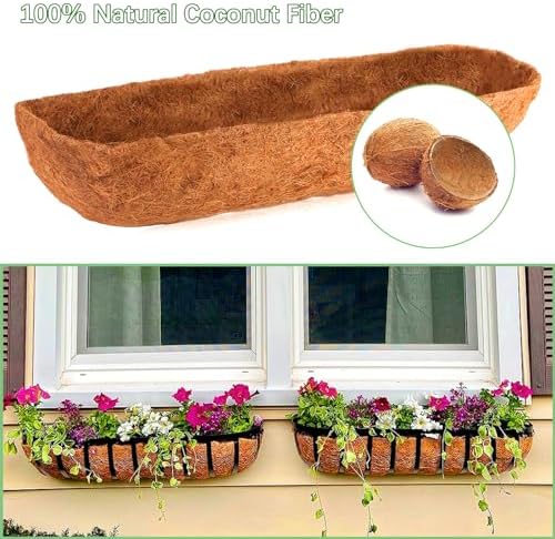LCHUANG Coco Liners for Planters - 2 Pack 24 Inch Trough Coconut