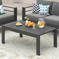 Wisteria Lane Aluminum Outdoor Patio Furniture Coffee Table, All-Weather Outdoor Metal Coffee Table, Modern Rectangle Coffee Table for Balcony, Garden, Dark Grey