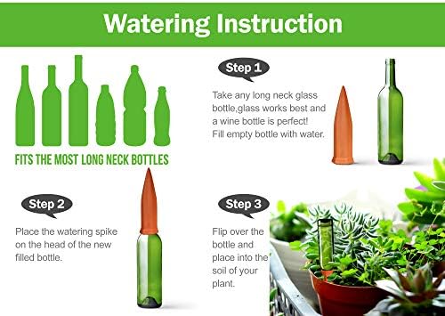 B SEPOR Ceramic Plant Waterer Terracotta Self Watering Spikes for