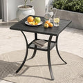 Small Outdoor Dining Table, 27.5" Patio Square Coffee Table, Black