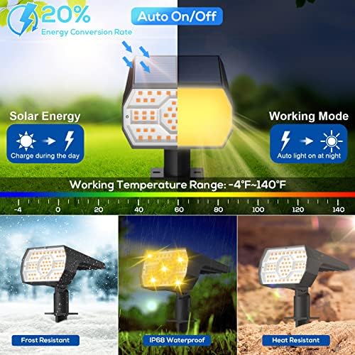 NYMPHY Solar Lights Outdoor Waterproof - 4 Pack (Warm White)