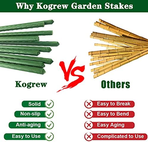 2Feet 24inch Garden Stakes Sturdy Plant Sticks Support Tomato Stakes
