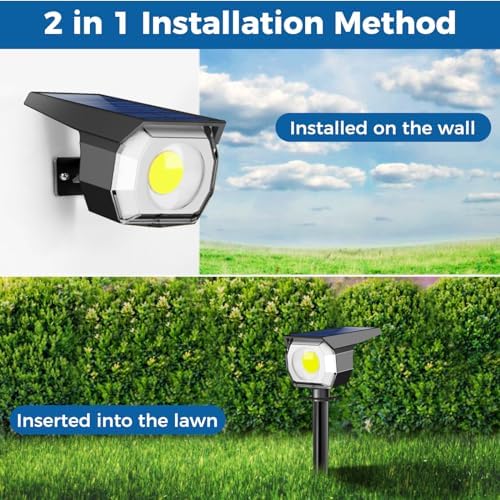 Peasur 1 Pack Solar Spot Lights Outdoor Waterproof, Landscape Spotlights