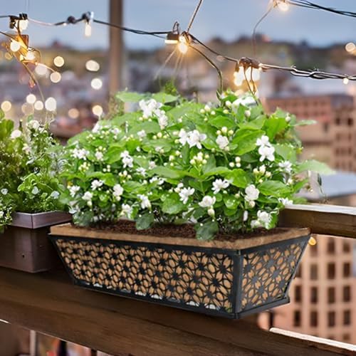 hehimhis 24 Inch 2 Pack Railing Planter Box with Adjustable