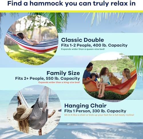 Handwoven Hammock by Yellow Leaf Hammocks - Double Size, Fits 1-2 PPL