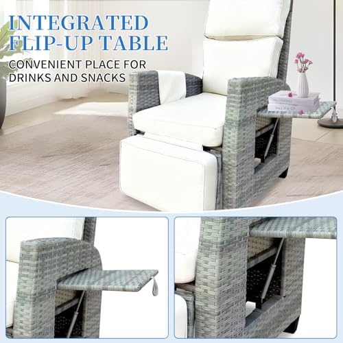 Outdoor Recliner, Wicker Patio Recliner, Rattan Reclining Patio Chair