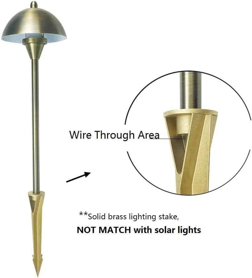 Arrownine Brass Landscape Lighting Anchor Stakes,Ground Light Spikes | 1/2 Inch NPT Female Thread Outdoor Landscape Lighting Fixtures Ground Lighting Spike Replacement Brass Finish
