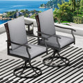 LEVELEVE Outdoor Patio Dining Set with Swivel Chairs All-Weather Metal Bistro Furniture for Lawn, Garden, Deck, Backyard and Porch