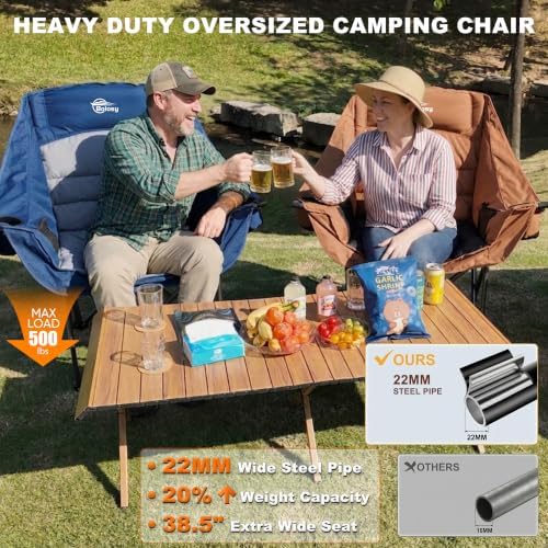 Oversized Camping Chairs for Adults Heavy Duty Folding Lawn Chair