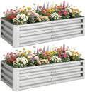 Outsunny 4' x 2' x 1' Galvanized Raised Garden Bed, Silver