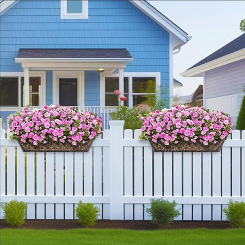 hehimhis 24 Inch 2 Pack Railing Planter Box with Adjustable