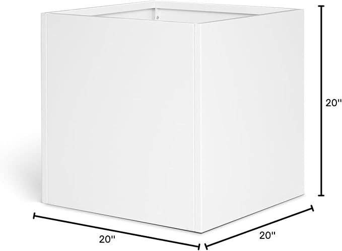 White Outdoor Planter Square Steel Planters Galvanized Steel Planter Box 20 - Image 8