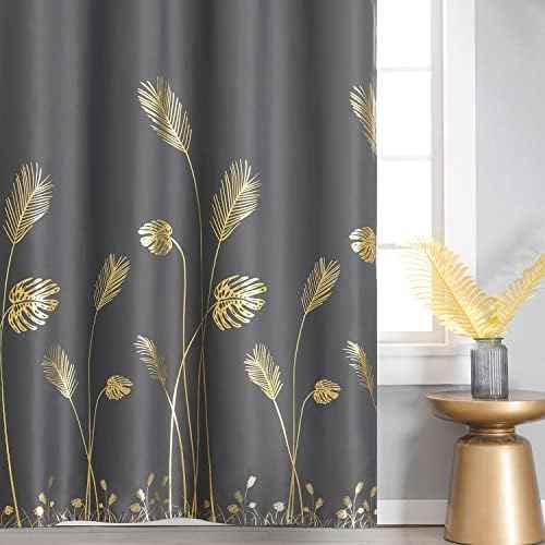 Estelar Textiler Dark Grey Blackout Patterned Sliding Door Curtain 100Wx84L