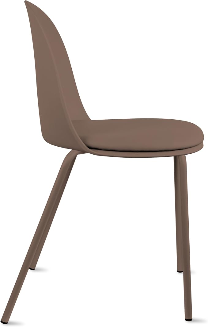 2xhome Parent Modern Stackable Armless Dining Chair | Plastic Shell Seat - Image 6