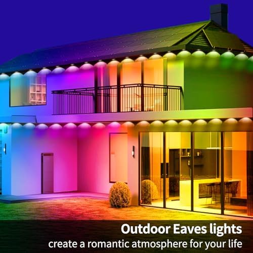 150FT Permanent Outdoor Lights,Waterproof Smart LED Christmas Lights with App/Remote Control,Music synchronisation，Permanent Outdoor Light for House,Roof,Christmas Party Holiday Decor