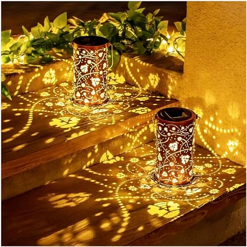 Ladybug Solar Lanterns Outdoor Waterproof Hanging Solar Lights Ladybug Gifts for Women Men Metal Decorative LED Ladybug Lanterns for Garden Decor,Yard,Patio,Lawn,Tabletop,Pathway,Landscape