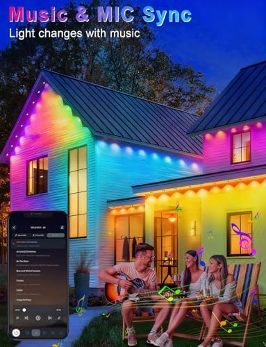 CCILAND 100Ft Smart Permanent Outdoor Lights RGB&IC with Remote App Control