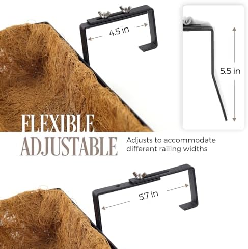 4 Pack 32IN Window Box Planter Basket w/Adjustable Brackets (S1)