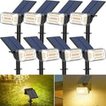 WENATY 102 LED Solar Spot Lights Outdoor Waterproof IP65, Adjustable Landscape Spotlights, [8 Pack/4 Modes] Auto On/Off Solar Powered Flood Lights for Outside Yard Garden Wall Pathway (Warm White)